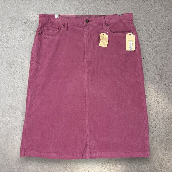 St. John's Bay Dresses & Skirts - St. John's Bay Corduroy Midi Skirt Women's 16 Pink Slim Stretch Preppy Academia